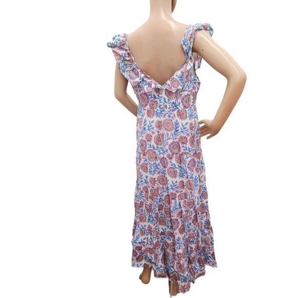 J Crew Tiered ruffleneck dress in floral vine block print - Picture 15 of 16